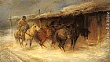Emil Rau Wallachian Horsemen in the Snow painting